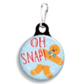 Oh Snap Gingerbread Man Christmas Collar Charm - Jersey Border Collars