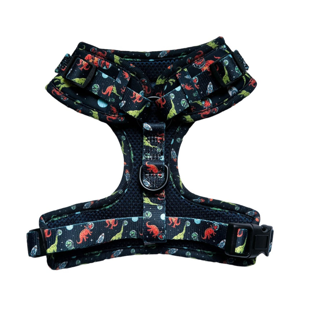 Space Dino Adjustable Harness - Jersey Border Collars