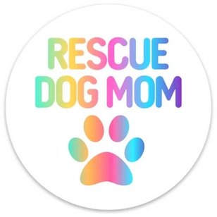 Rescue Dog Mom Sticker - Jersey Border Collars