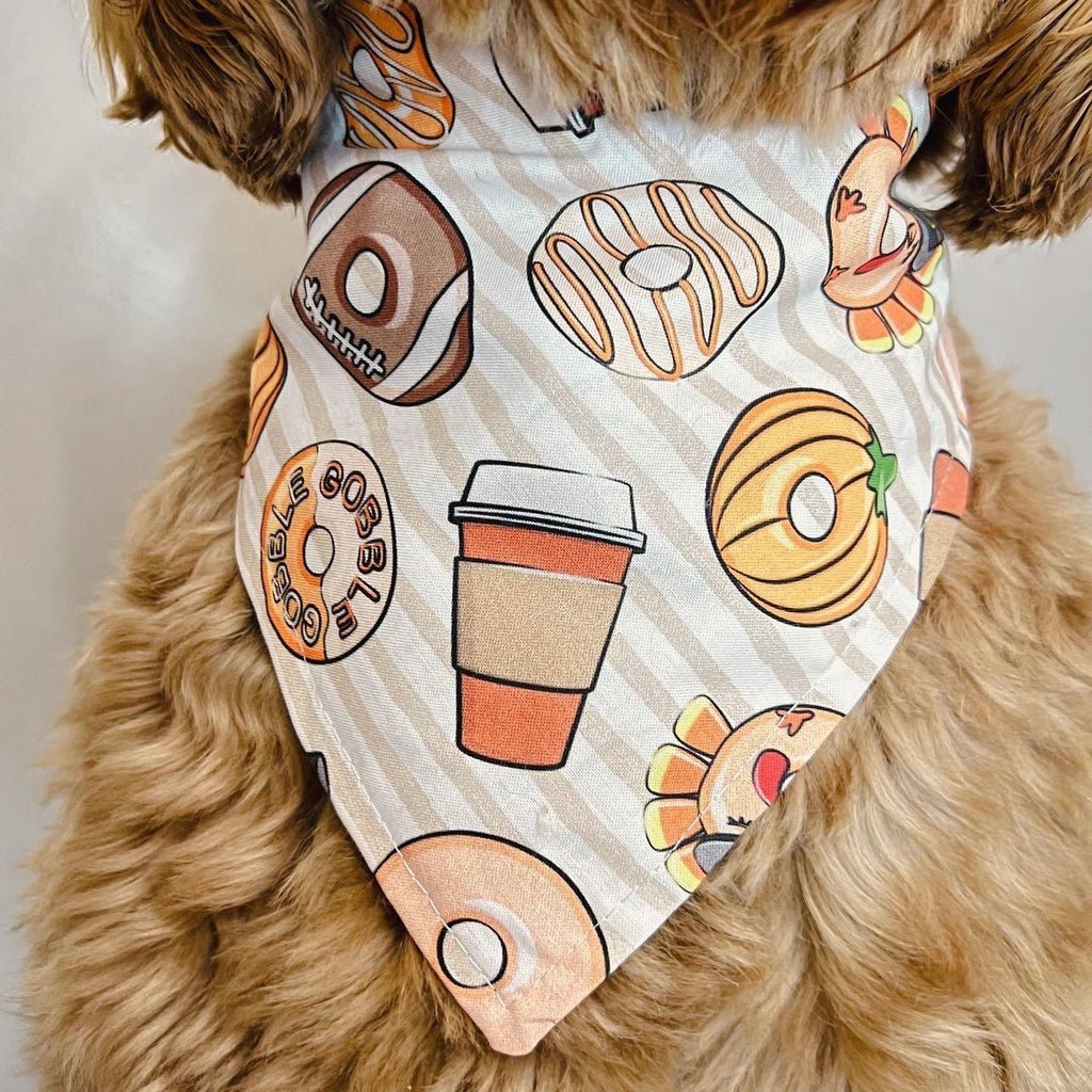 Thanksgiving Donuts & Coffee Bandana - Jersey Border Collars