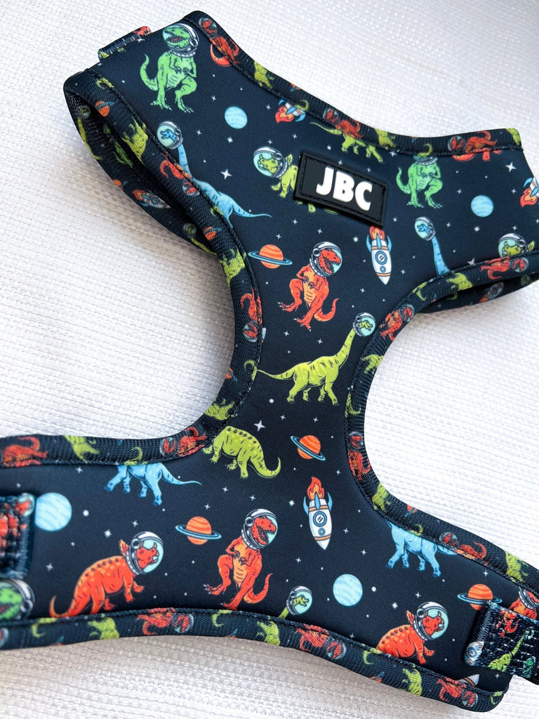 Space Dino Adjustable Harness - Jersey Border Collars