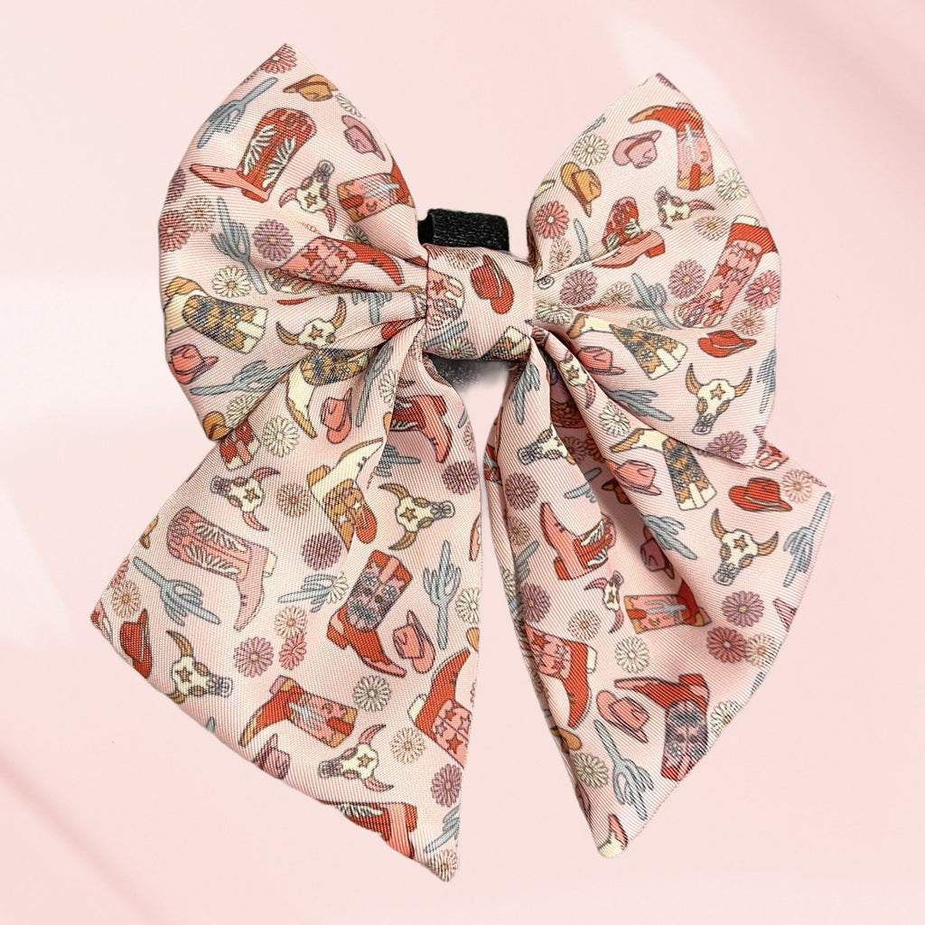 Western Babe Sailor Bow Tie - Jersey Border Collars