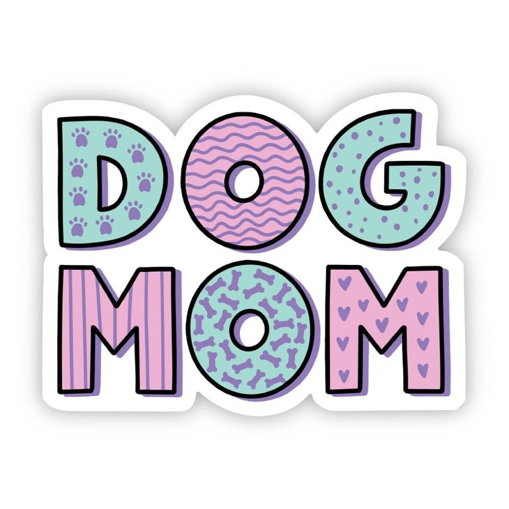 Dog Mom Green and Pink Sticker - Jersey Border Collars