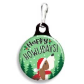 Happy Howlidays Christmas Collar Charm - Jersey Border Collars