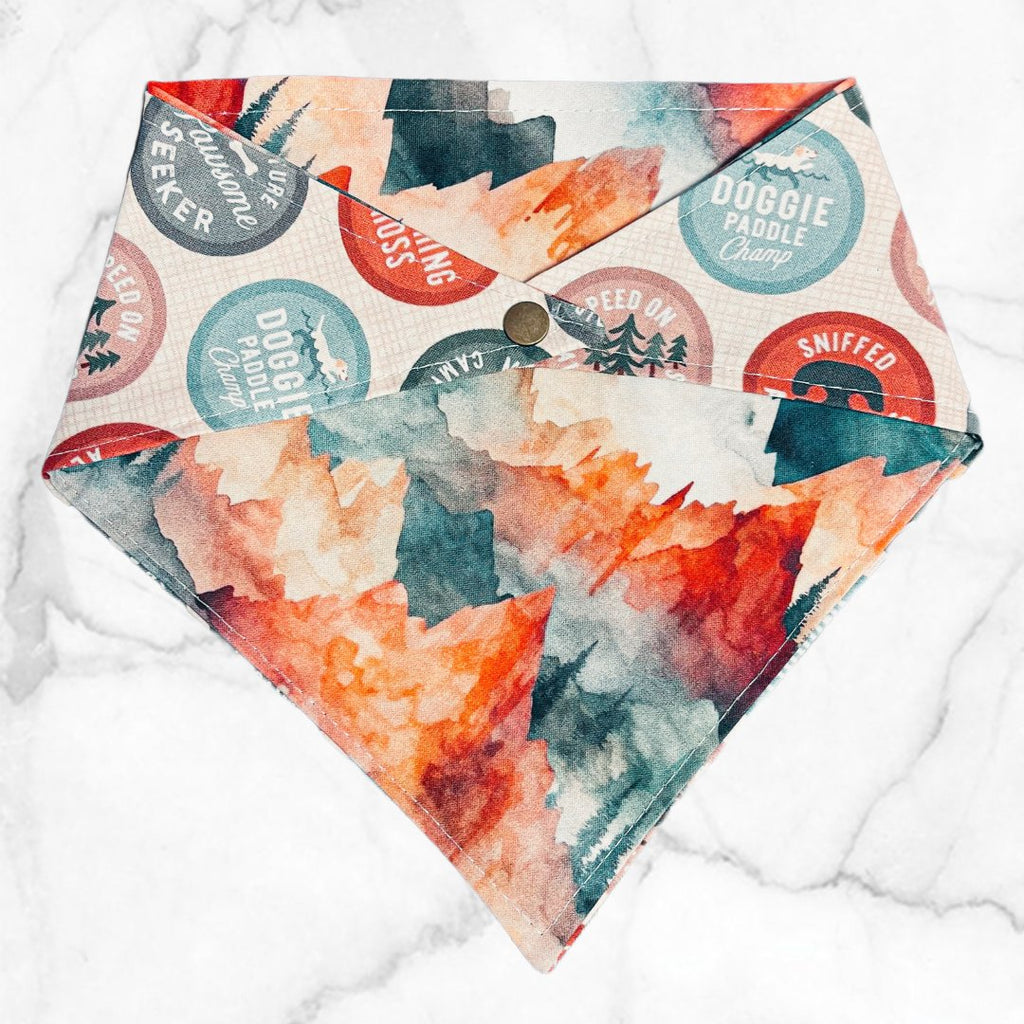 Squirrel Patrol / Pup Scout Bandana - Reversible - Jersey Border Collars