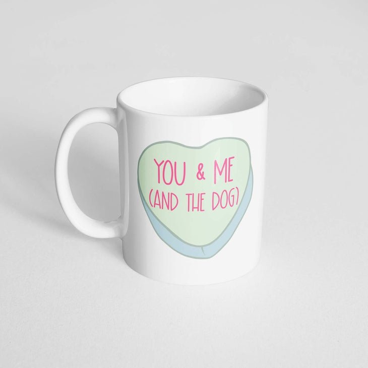 You & Me (and the dog) Heart Mug - Jersey Border Collars