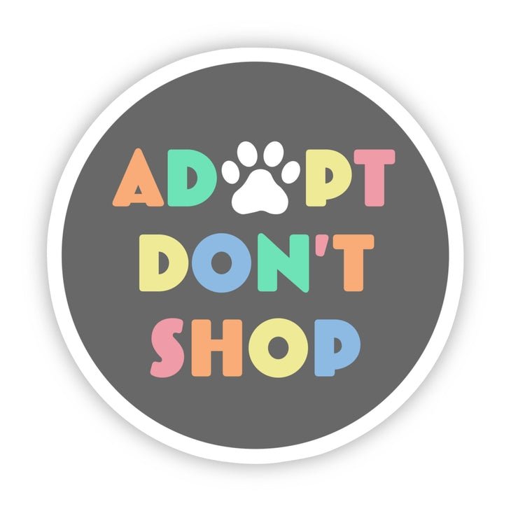 Adopt Don't Shop Multicolor Sticker - Jersey Border Collars