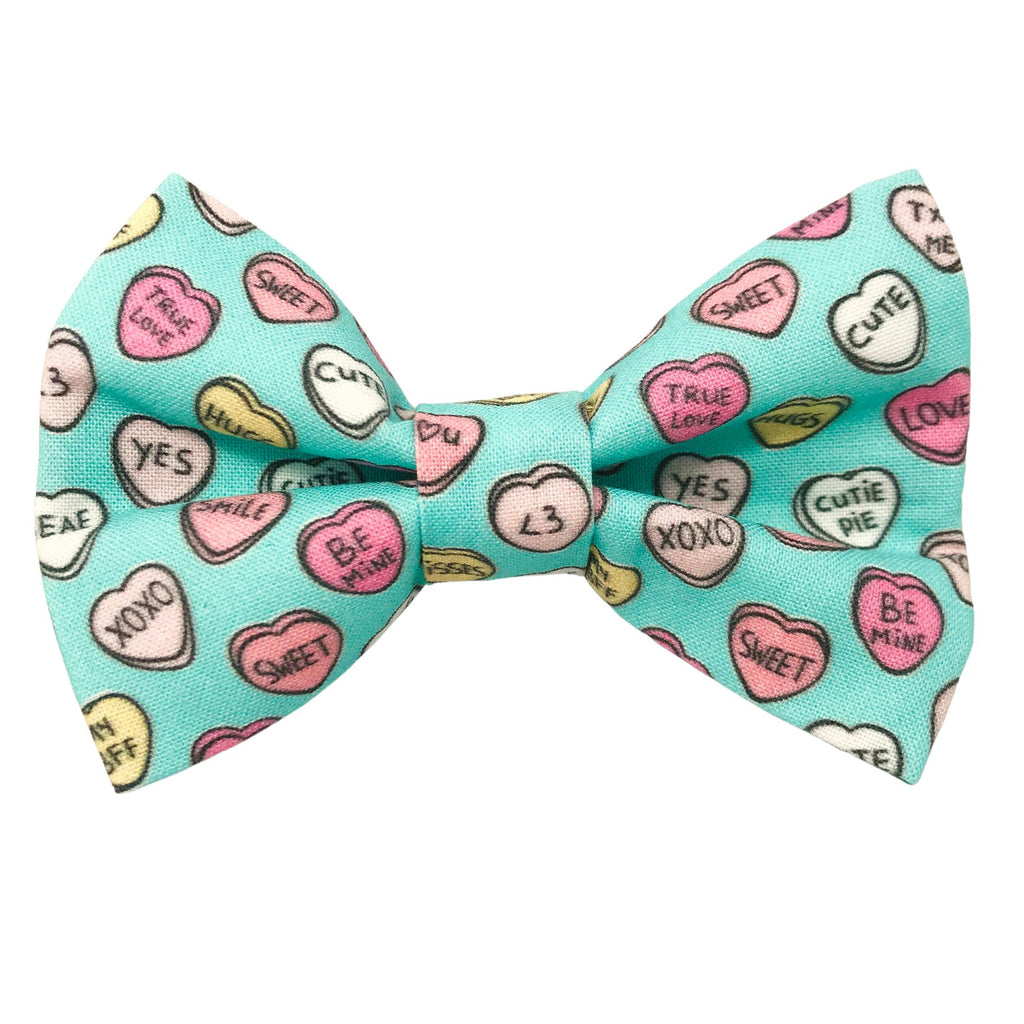 Candy Hearts Pet Bowtie for Valentine's Day - Jersey Border Collars