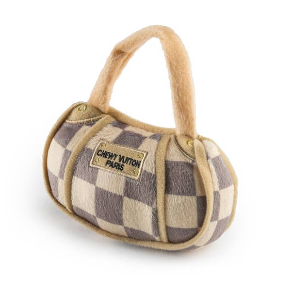 Chewy Vuiton Checker Handbag - Small - Jersey Border Collars