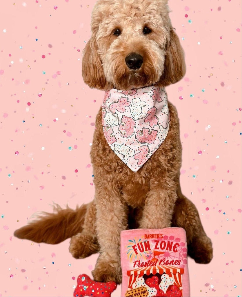 Pink Animal Cracker Bandana - Jersey Border Collars