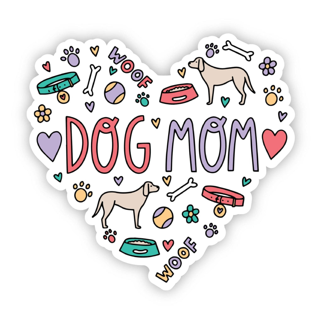 Dog Mom Heart Sticker - Jersey Border Collars