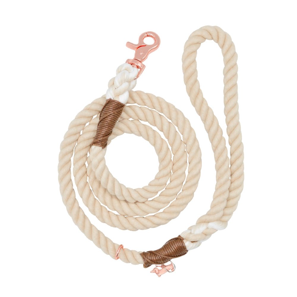 Dog Rope Leash - Coconut Cream - Jersey Border Collars