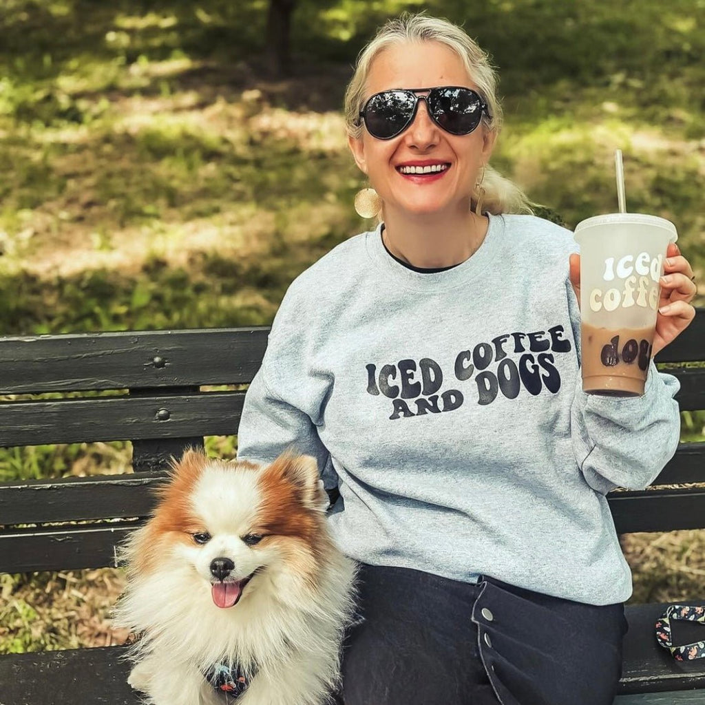 Iced Coffee and Dogs Sweatshirt - Jersey Border Collars