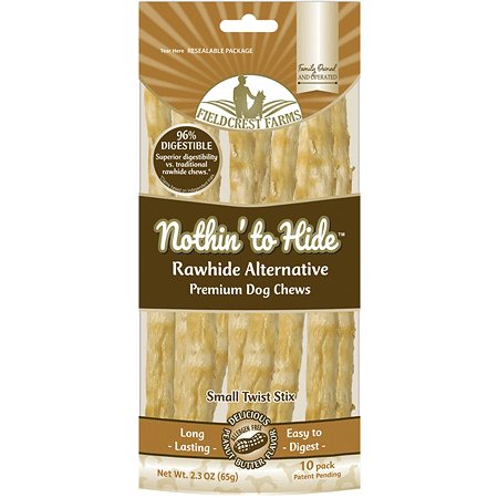 FIELDCREST FARMS Nothin' To Hide Small Twist Stix 10pk Peanut Butter - Jersey Border Collars