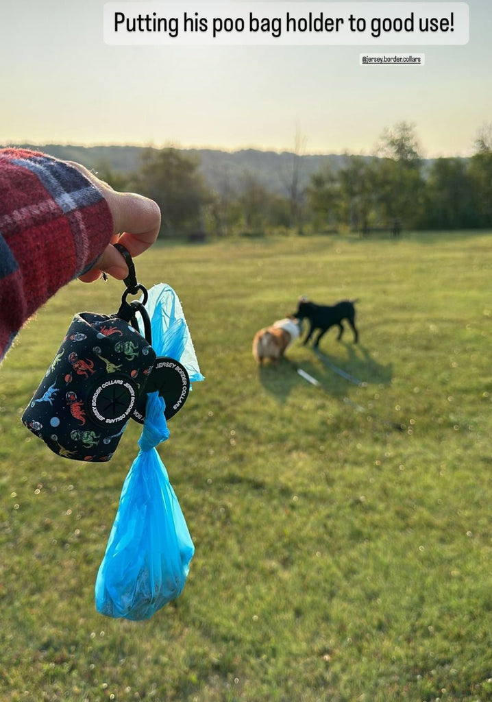 Space Dino’s Waste Bag Holder - Jersey Border Collars