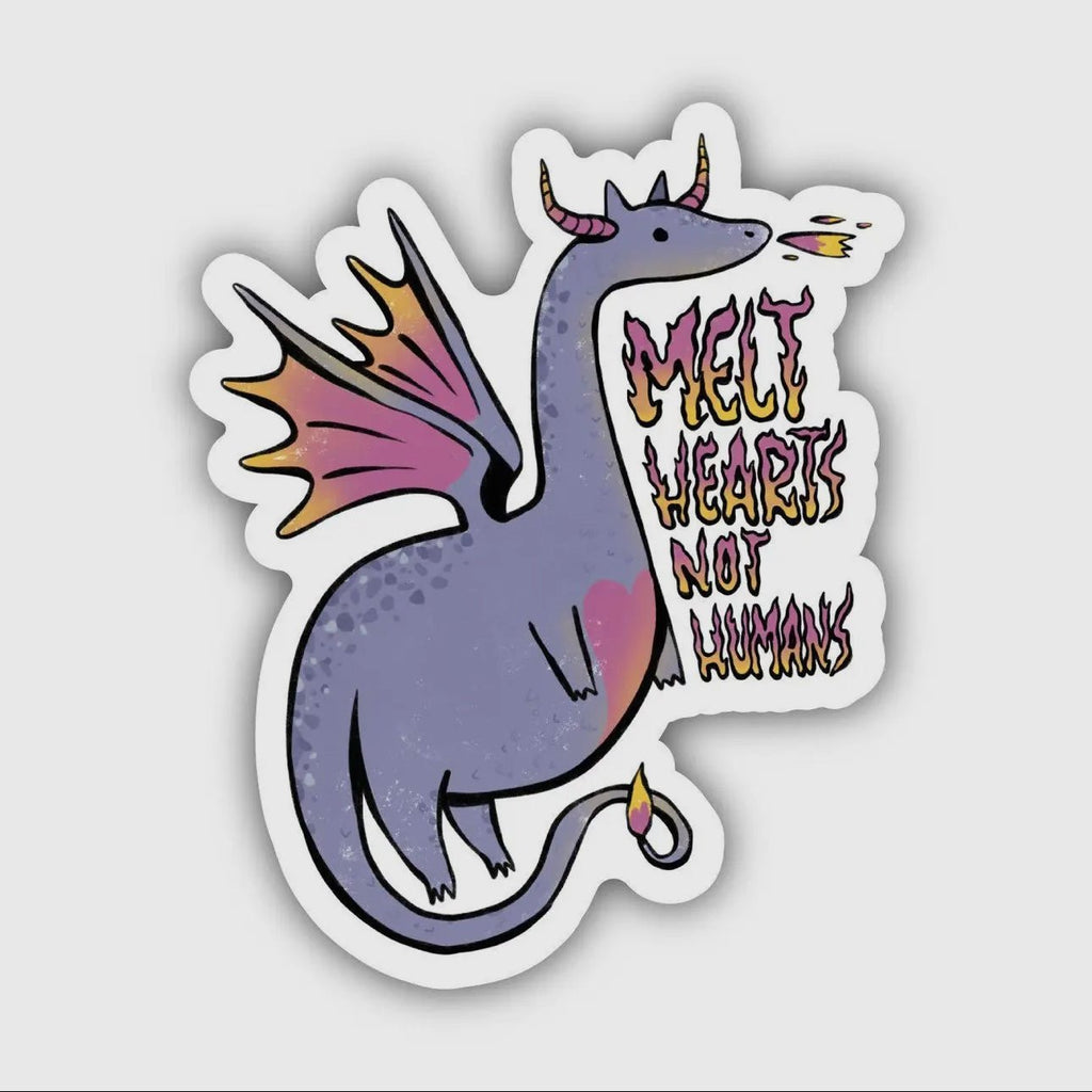 Melt Hearts Not Humans Dragon Sticker - Jersey Border Collars