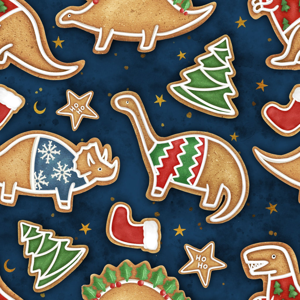 Dino Christmas Cookie Bandana - Jersey Border Collars