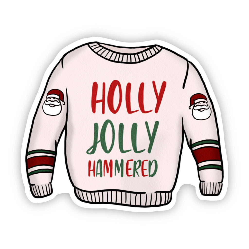 Holly Jolly Hammered Sweater Sticker - Jersey Border Collars