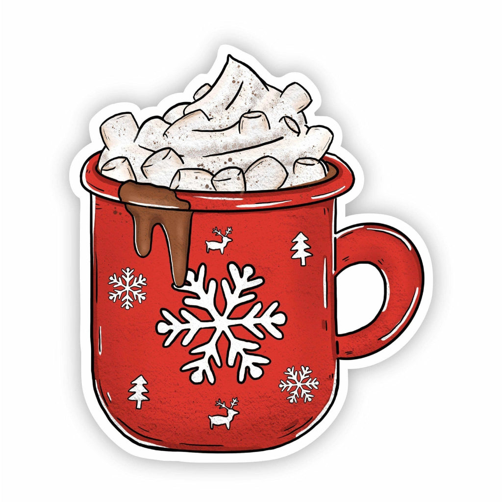 Hot Chocolate Mug Holiday Sticker - Jersey Border Collars