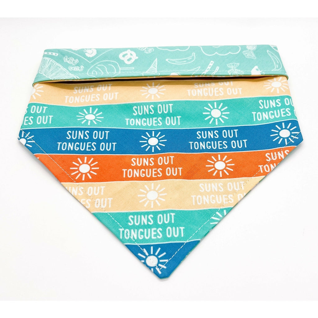 Suns Out Tongue's Out / Boardwalk Bandana - Reversible - Jersey Border Collars