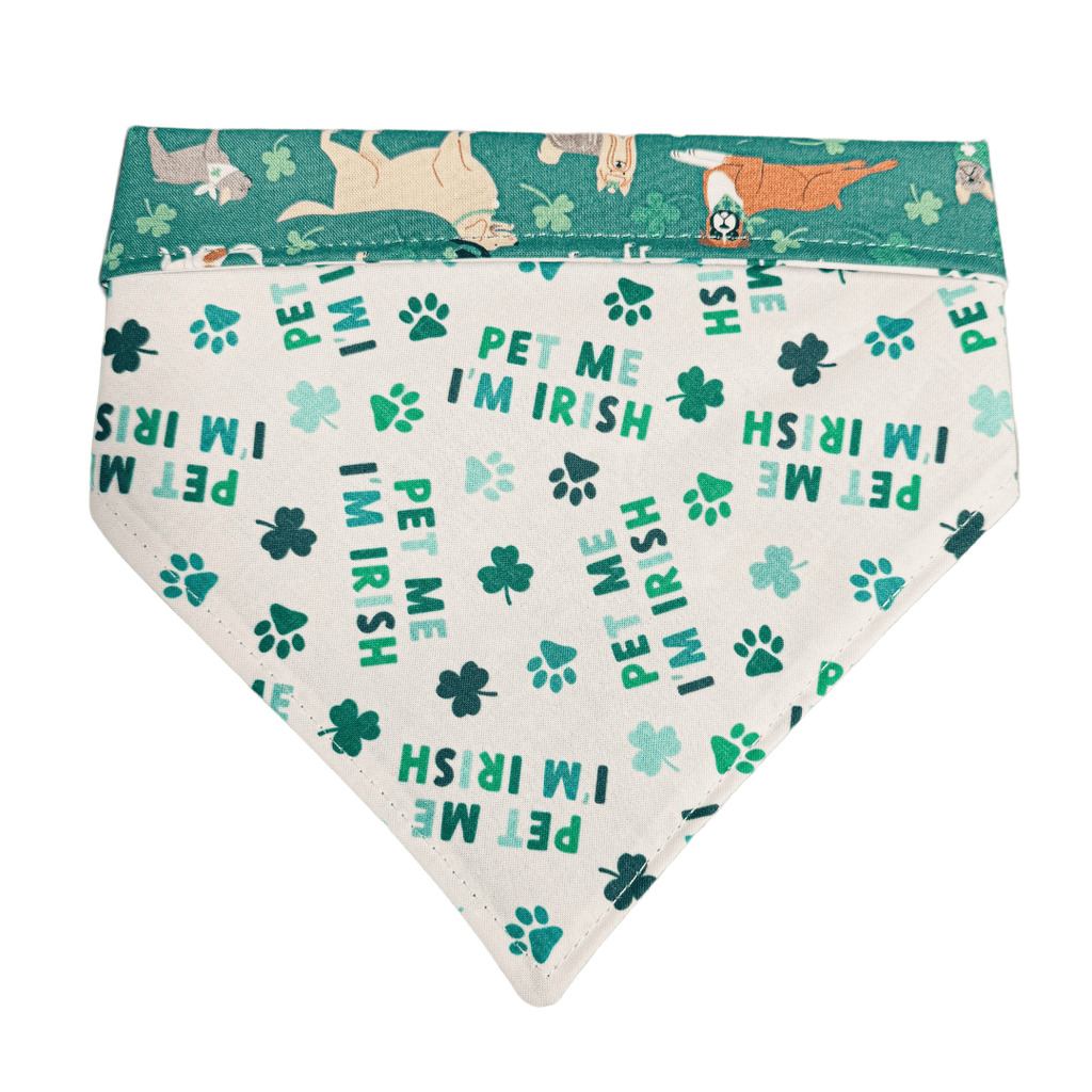 Pet Me, I'm Irish Bandana - Reversible - Jersey Border Collars