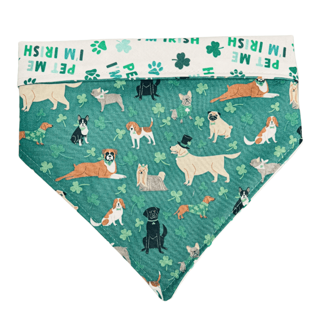 Pet Me, I'm Irish Bandana - Reversible - Jersey Border Collars