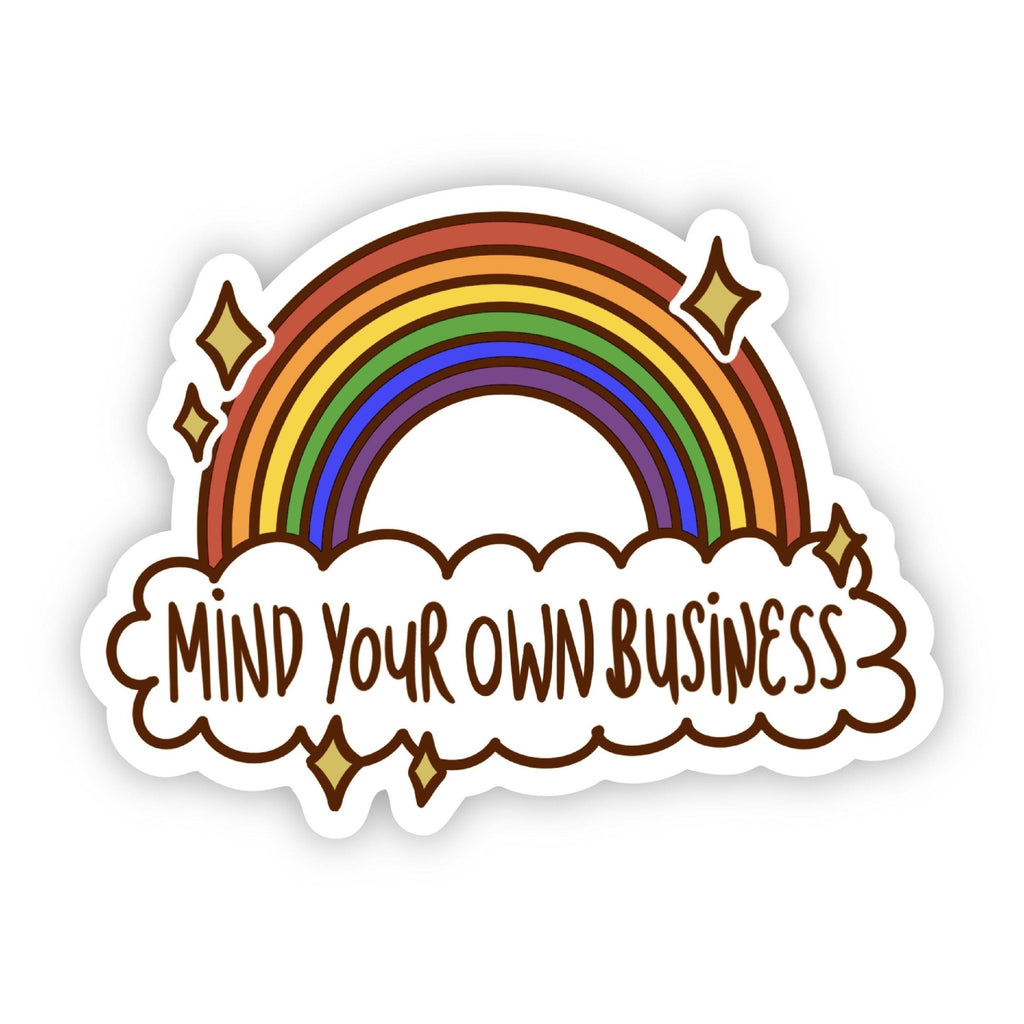 Mind Your Own Business Rainbow Sticker - Jersey Border Collars