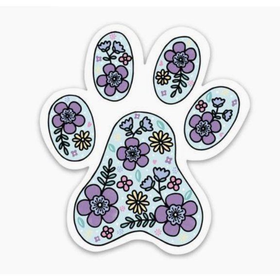 Paw Print Sticker - Dog Sticker - Jersey Border Collars