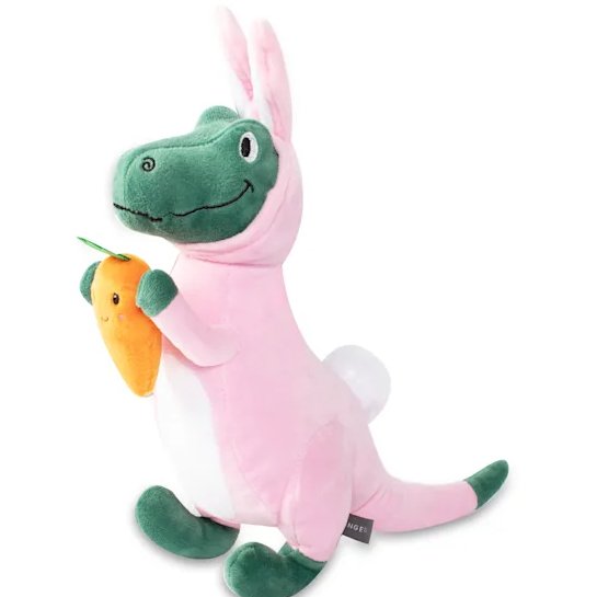 PetShop by Fringe Studio Bunny - Saurus Plush Dog Toy, Large - Jersey Border Collars