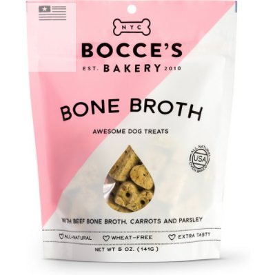 Bocce's Bakery Bone Broth, Carrots & Parsley Dog Treats, 5 - oz bag - Jersey Border Collars