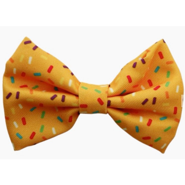 Yellow Sprinkles - Dog Collar Bow Tie - Jersey Border Collars