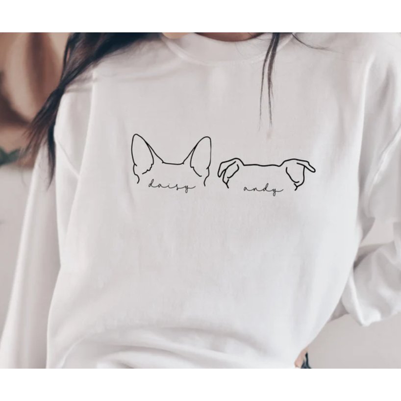 Custom Dog Ears Sweatshirt - Jersey Border Collars