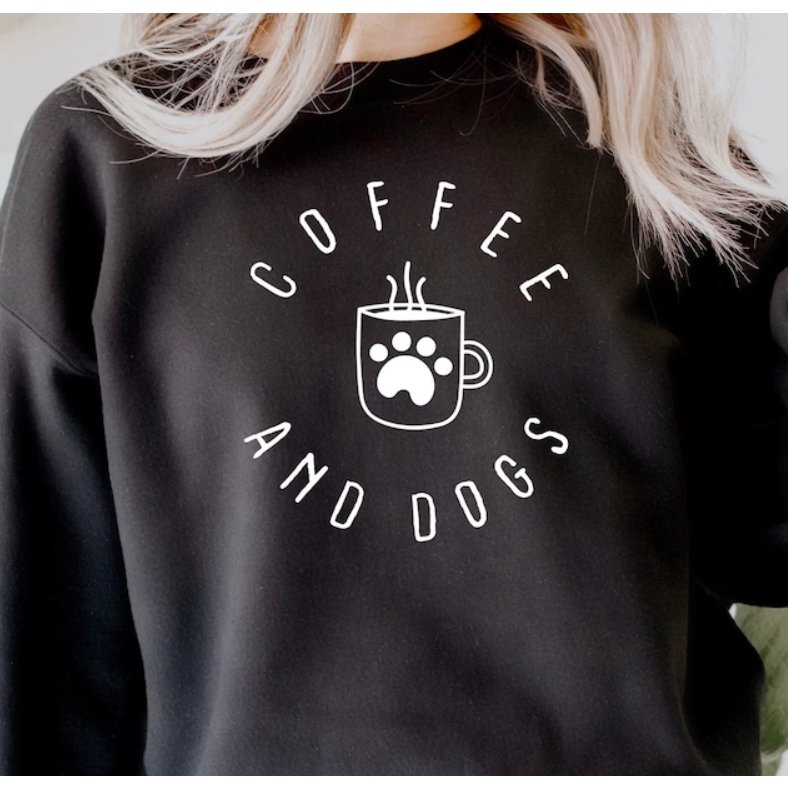 Coffee and Dogs Sweatshirt - Jersey Border Collars