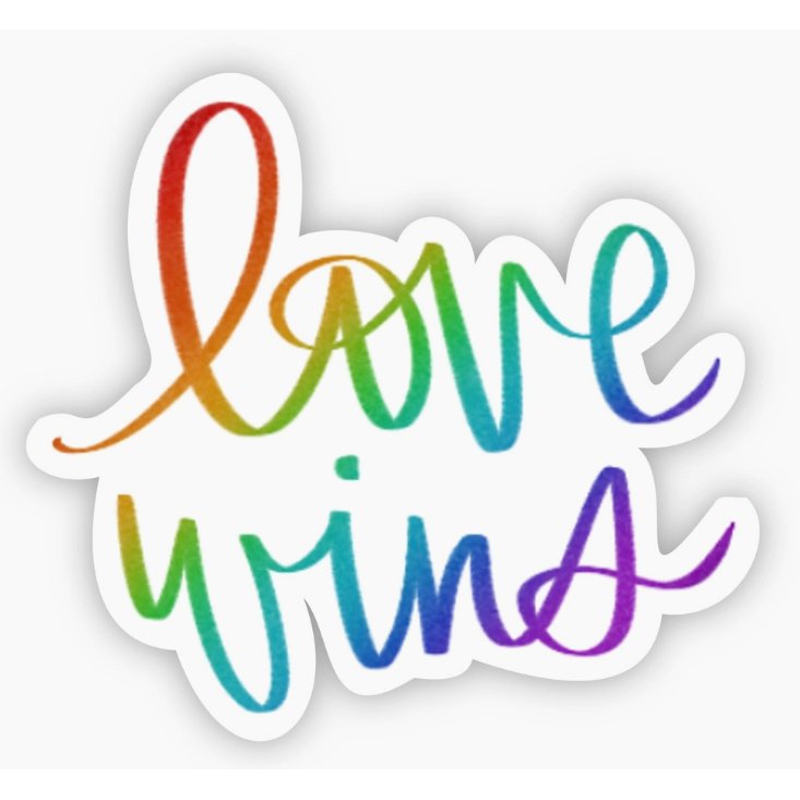 Love Wins Caligraphy Sticker - Jersey Border Collars