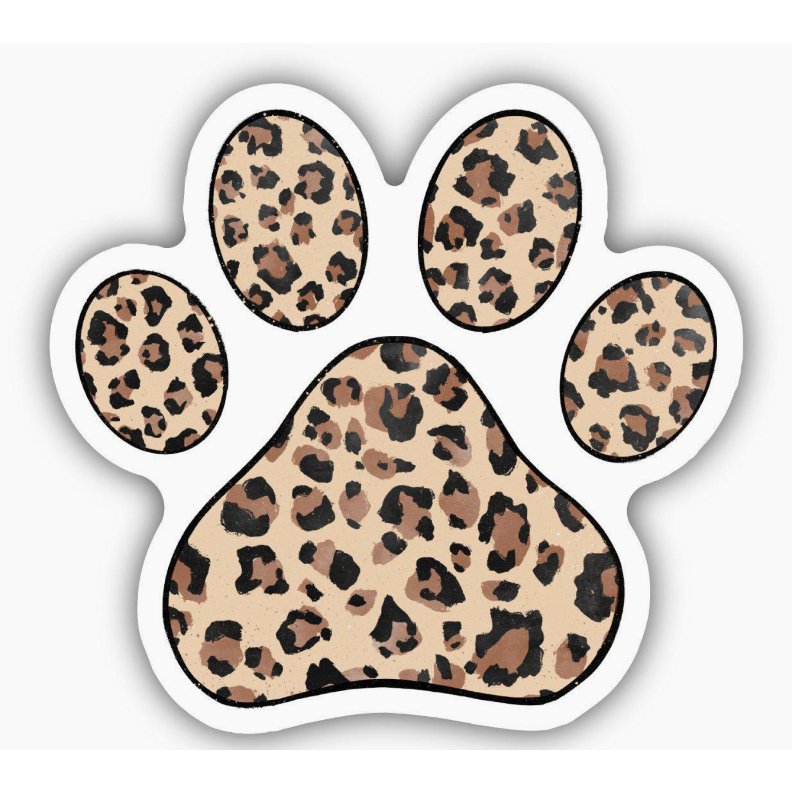 Leopard Paw Print Sticker - Jersey Border Collars