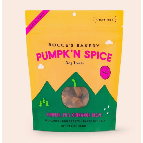 Bocce's Bakery Pumpk'n Spice 6oz Soft & Chewy Dog Treats - Jersey Border Collars