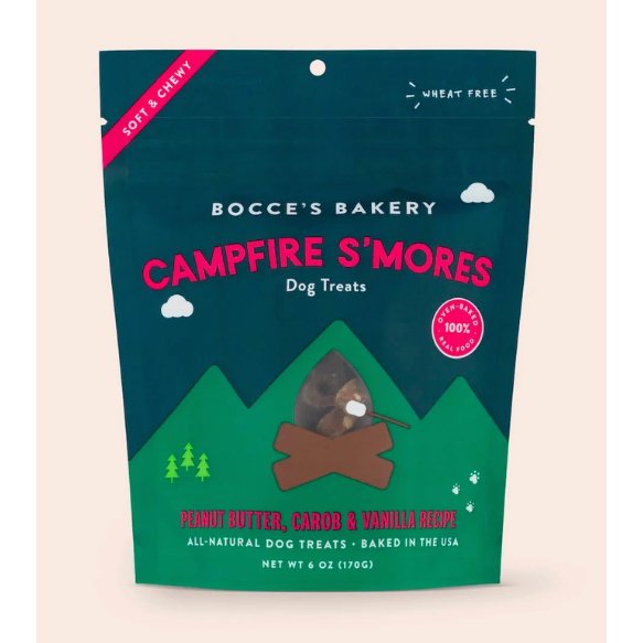 Bocce's Bakery Campfire S'mores 6oz Soft & Chewy Dog Treats - Jersey Border Collars