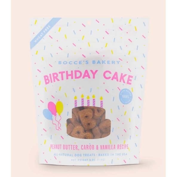 Bocce's Bakery Birthday Cake 5oz Biscuits Dog Treats - Jersey Border Collars