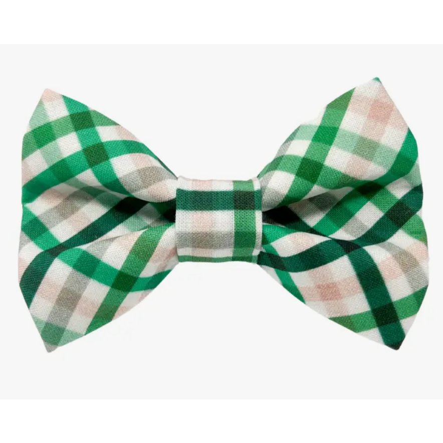 Saint Patrick's Day Plaid Pet Bowtie - Jersey Border Collars