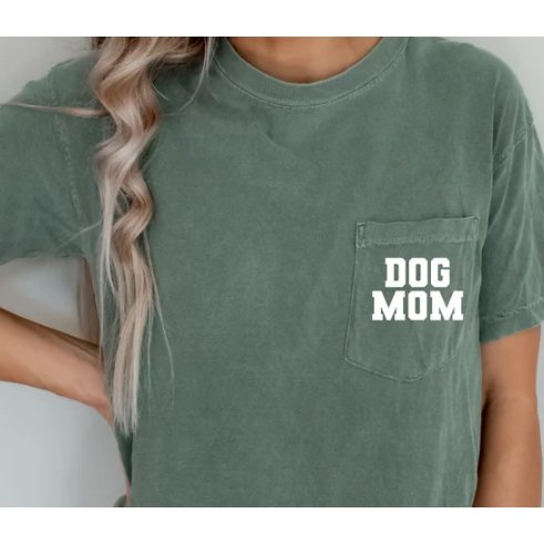 Dog Mom Pocket T-Shirt - Jersey Border Collars