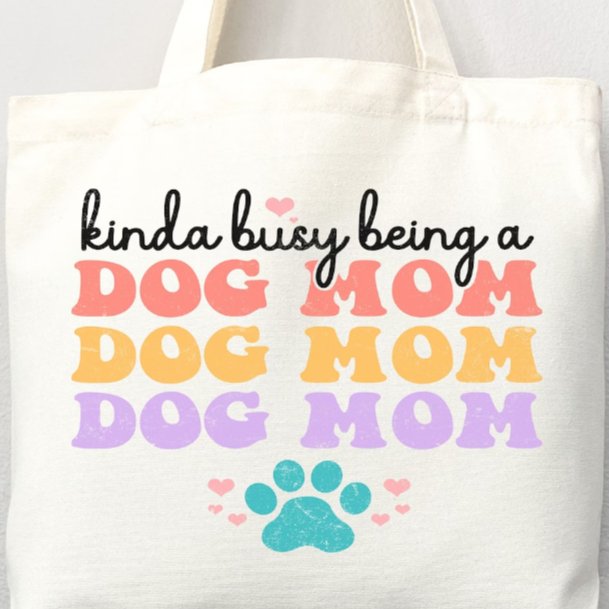 Kinda Busy Being A Dog Mom Tote Bag - Jersey Border Collars