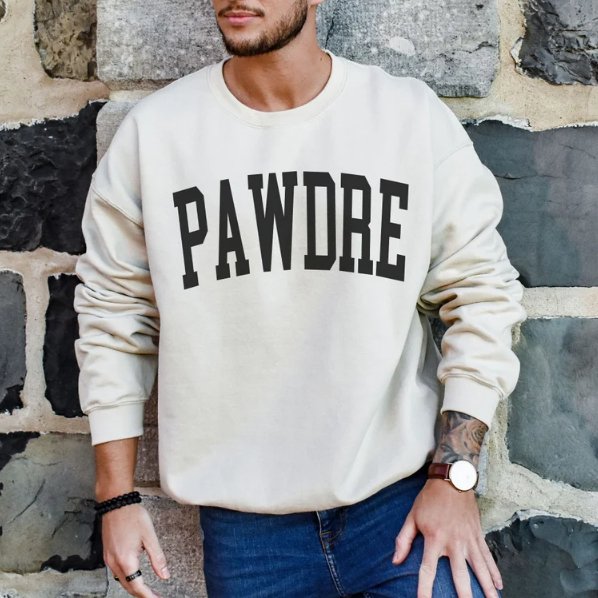 "Pawdre" Dog Dad Sweatshirt - Jersey Border Collars