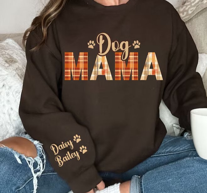 Personalized Dog Mom Fall Sweatshirt - Jersey Border Collars