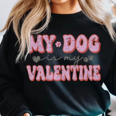 My Dog is My Valentine Sweatshirt - Jersey Border Collars