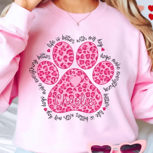 Personalized Life is Better with My Dog Sweatshirt - Jersey Border Collars