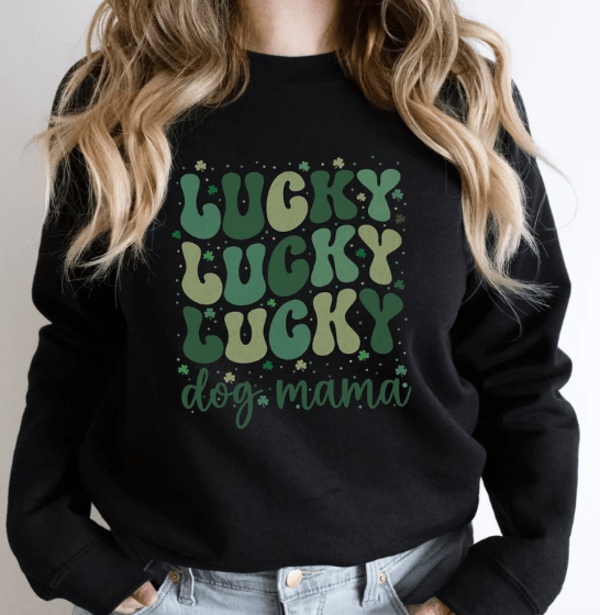 Lucky Dog Mama Sweatshirt - Jersey Border Collars