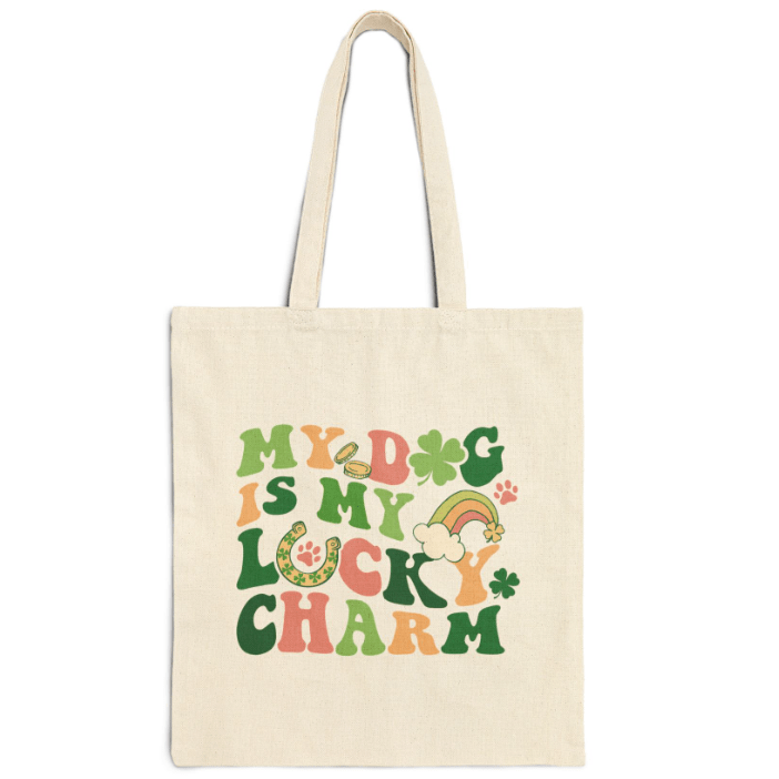 My Dog is My Lucky Charm Tote Bag - Jersey Border Collars