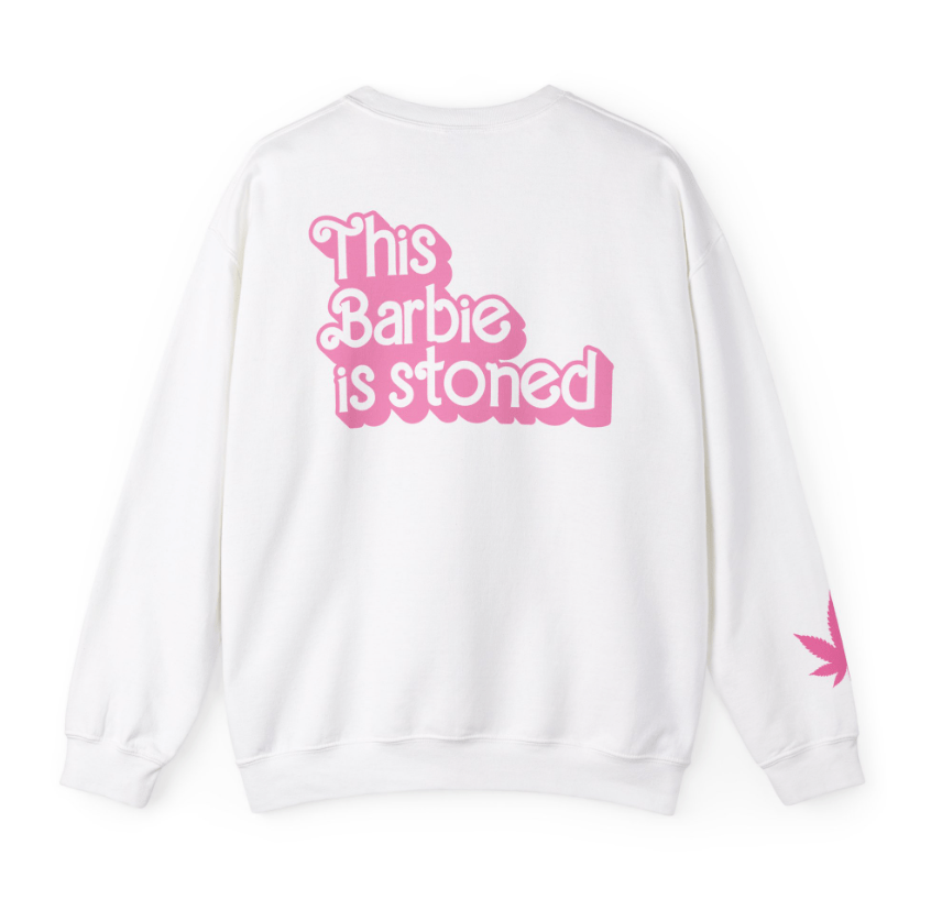 Baked Stoner Girl,420 Weed Sweatshirt - Jersey Border Collars