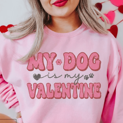 My Dog is My Valentine Sweatshirt - Jersey Border Collars