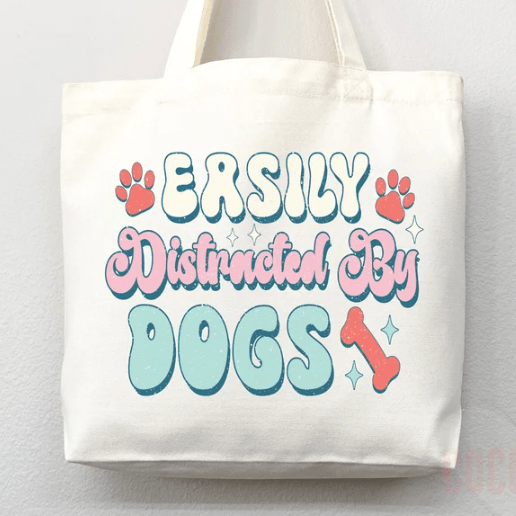 Easily Distracted by Dogs Tote Bag - Jersey Border Collars